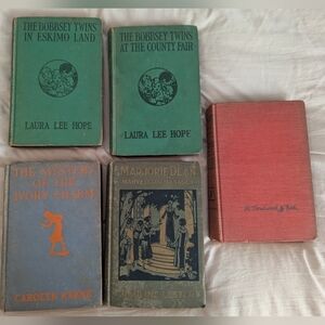 Vintage Book Collection with Green and Red Covers